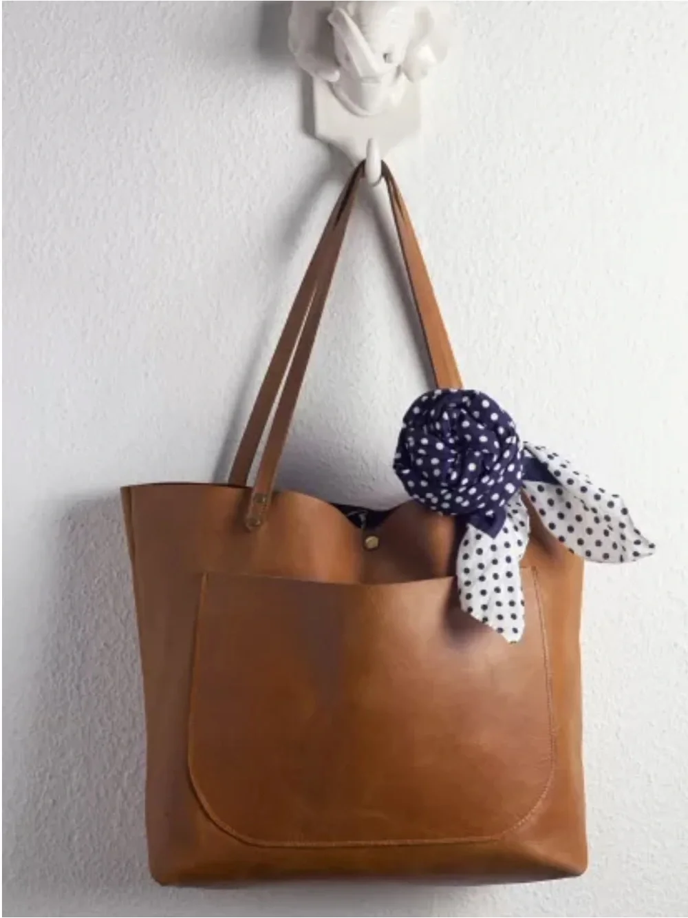 VTG Timeless Navy Blue Polka Dot Square Silk Scarf | Neck / Hair Scarf